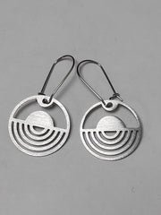 Sunrise circle drop earrings