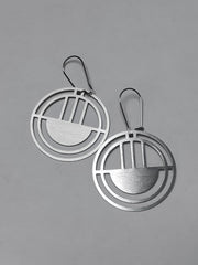 Large circle drop earrings