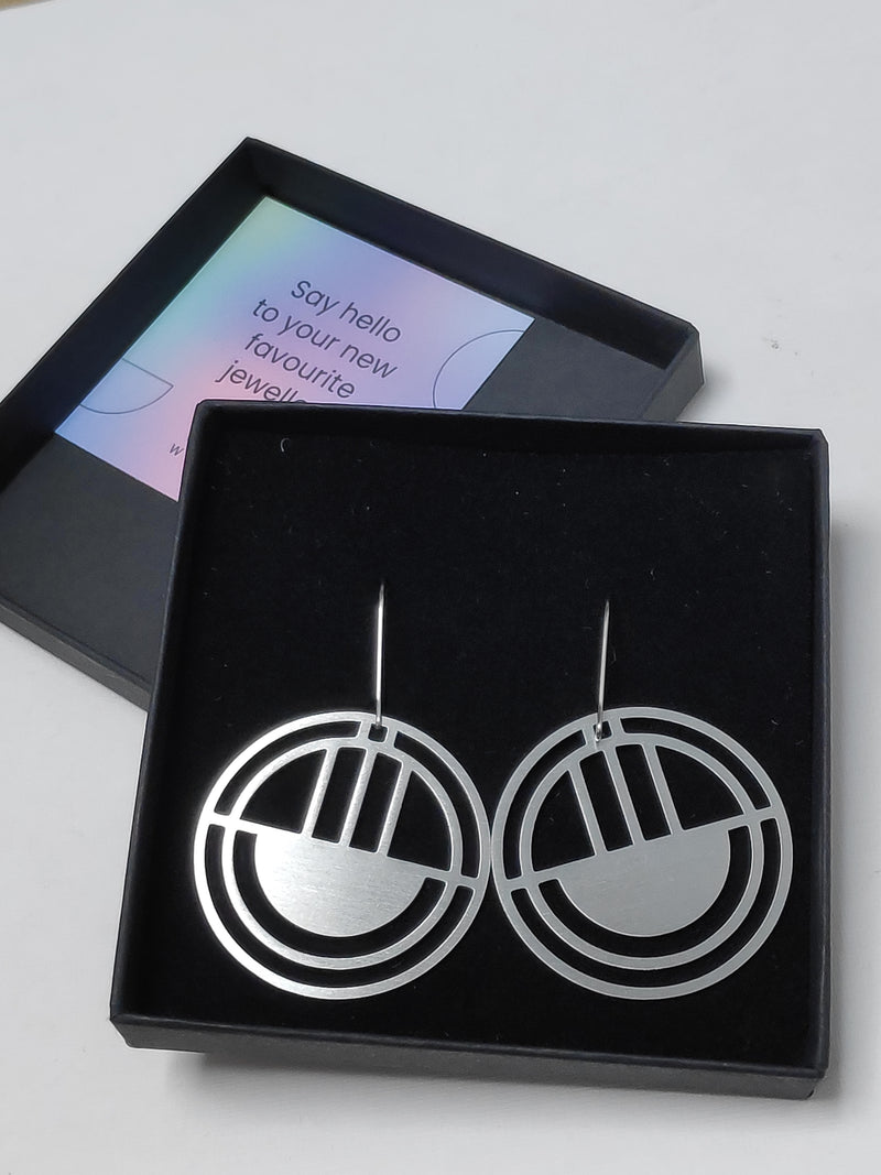 Large circle drop earrings