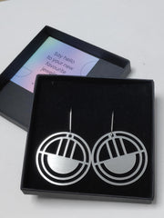 Large circle drop earrings