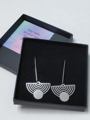 Moon semi-circle drop earrings