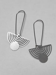 Moon semi-circle drop earrings