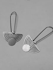 Moon semi-circle drop earrings