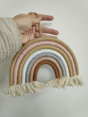 Macrame hanging rainbow - natural colours