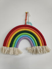 Macrame hanging rainbow - brightly coloured