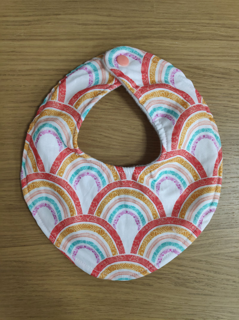 Dribble style bib - rainbows print