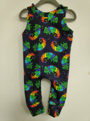 Romper suit - rainbow chameleons (6-12 months)