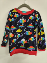 Long sleeved child t-shirt - rainbow submarines design (18-24 months, 2-3 years and 3-4 years)