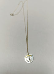 Sterling silver & 18ct gold mushroom necklace