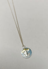 Sterling silver & 18ct gold mushroom necklace