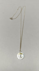 Sterling silver & 18ct gold mushroom necklace