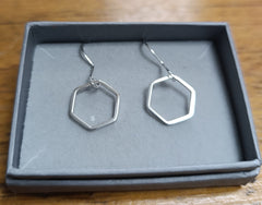 Sterling Silver simple hexagon drops