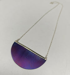 Titanium & sterling silver half moon pendant