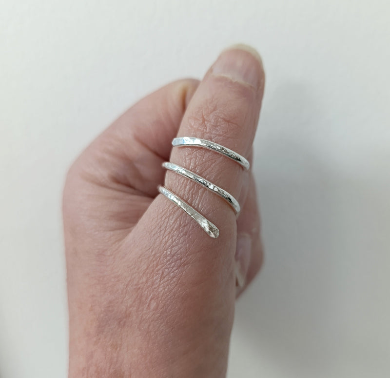 Sterling silver spiral wrap ring