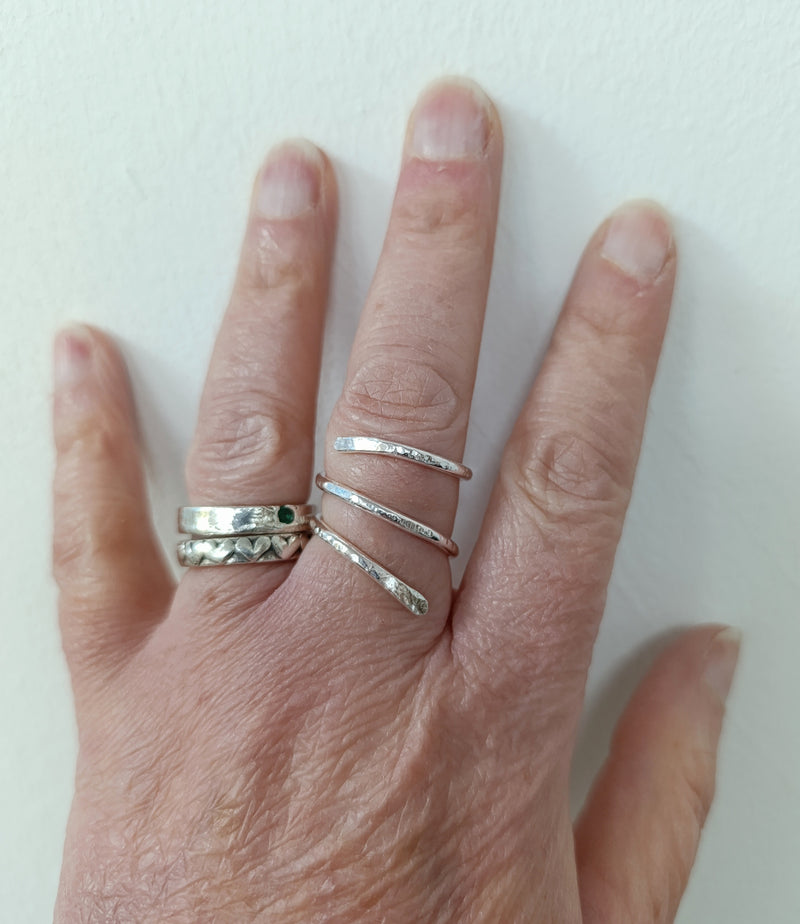 Sterling silver spiral wrap ring