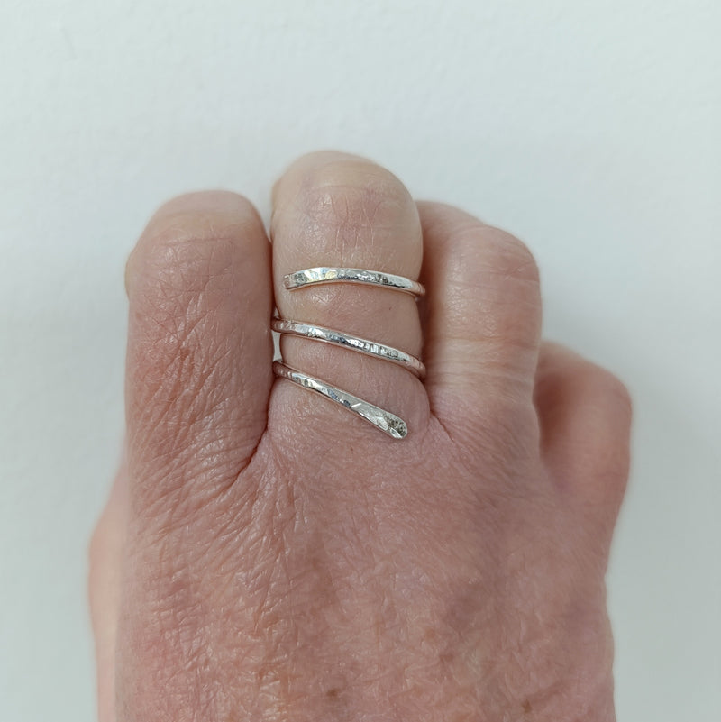 Sterling silver spiral wrap ring