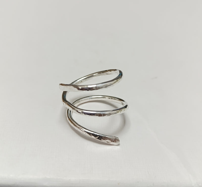 Sterling silver spiral wrap ring