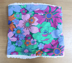 Neck warmer/snood - bright retro flowers print (adult size)