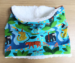 Kid's neck warmer/snood (4-11 years) - exotic animals print