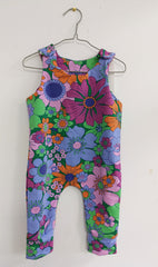 Romper suit - bright retro flowers print (12-18 months)