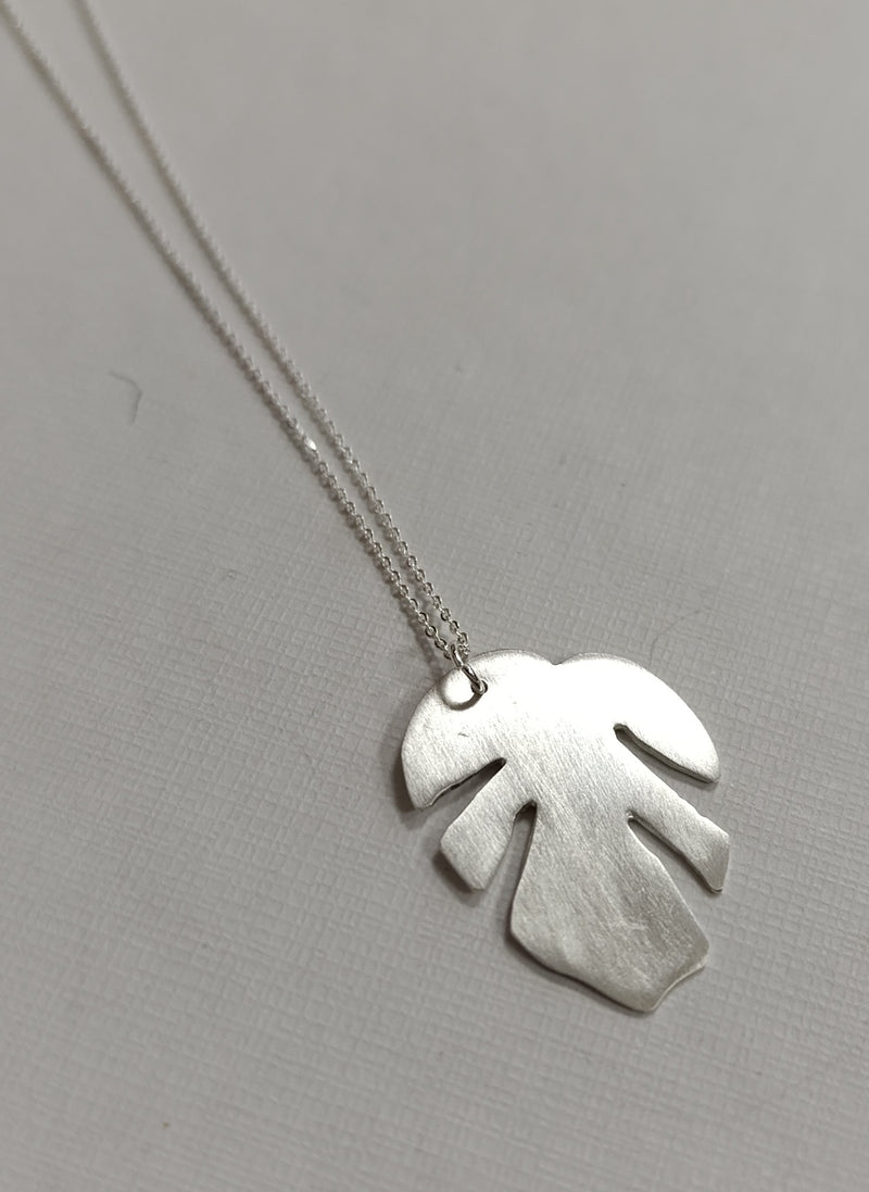 Sterling silver Monstera leaf pendant