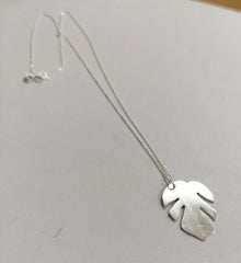 Sterling silver Monstera leaf pendant