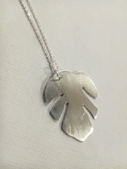 Sterling silver Monstera leaf pendant