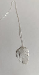 Sterling silver Monstera leaf pendant