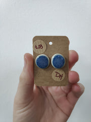 Ceramic plain stud earrings - large size, different colours available