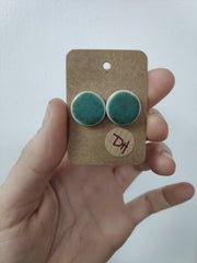 Ceramic plain stud earrings - large size, different colours available