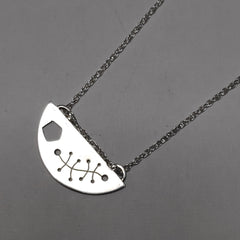 Sterling Silver semi-circle cut necklace