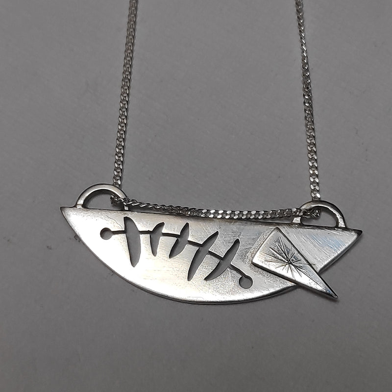 Sterling Silver midcentury slice necklace