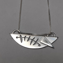 Sterling Silver midcentury slice necklace