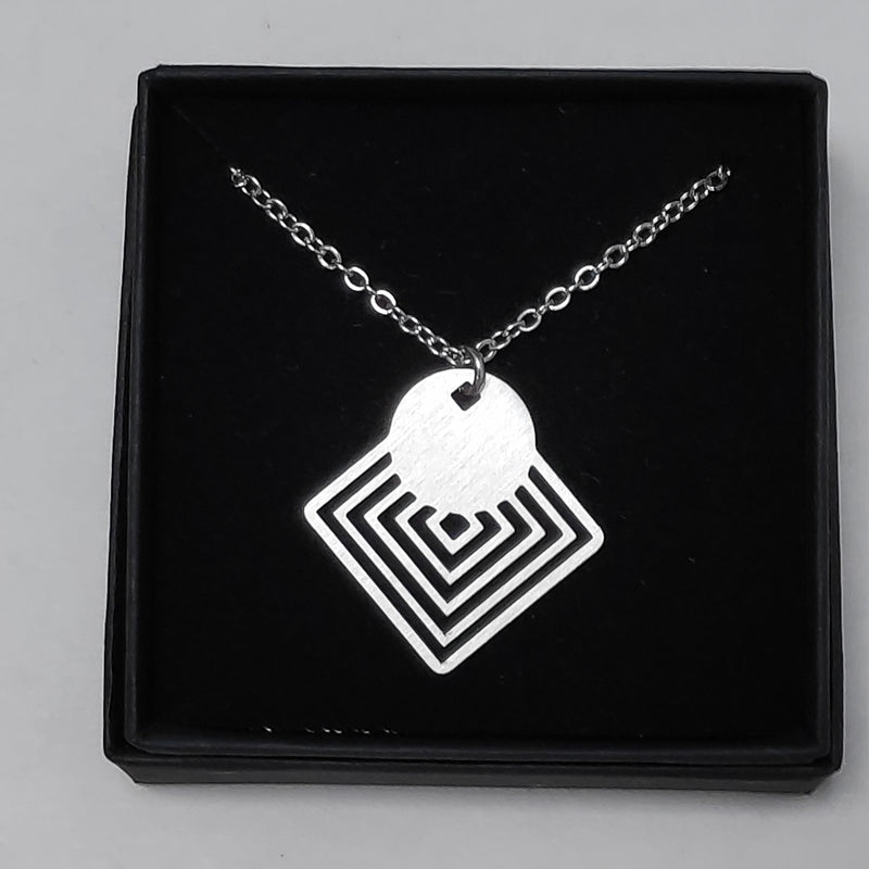 Circle on squares necklace