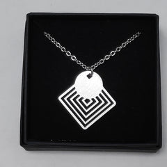 Circle on squares necklace