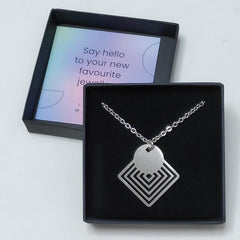 Circle on squares necklace