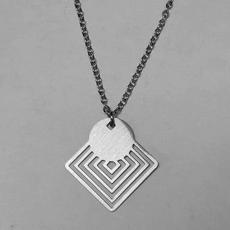Circle on squares necklace