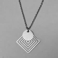 Circle on squares necklace