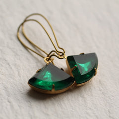 Emerald green Art Deco earrings