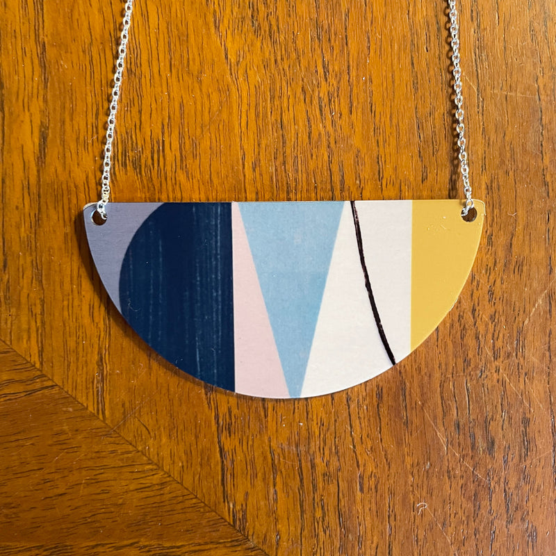 'Harbour' printed aluminium arc necklace (available in 2 sizes)