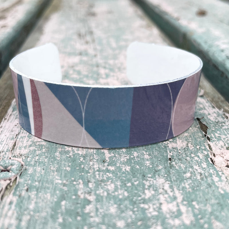 'Glacier' printed aluminium cuff bangle (2 designs available)