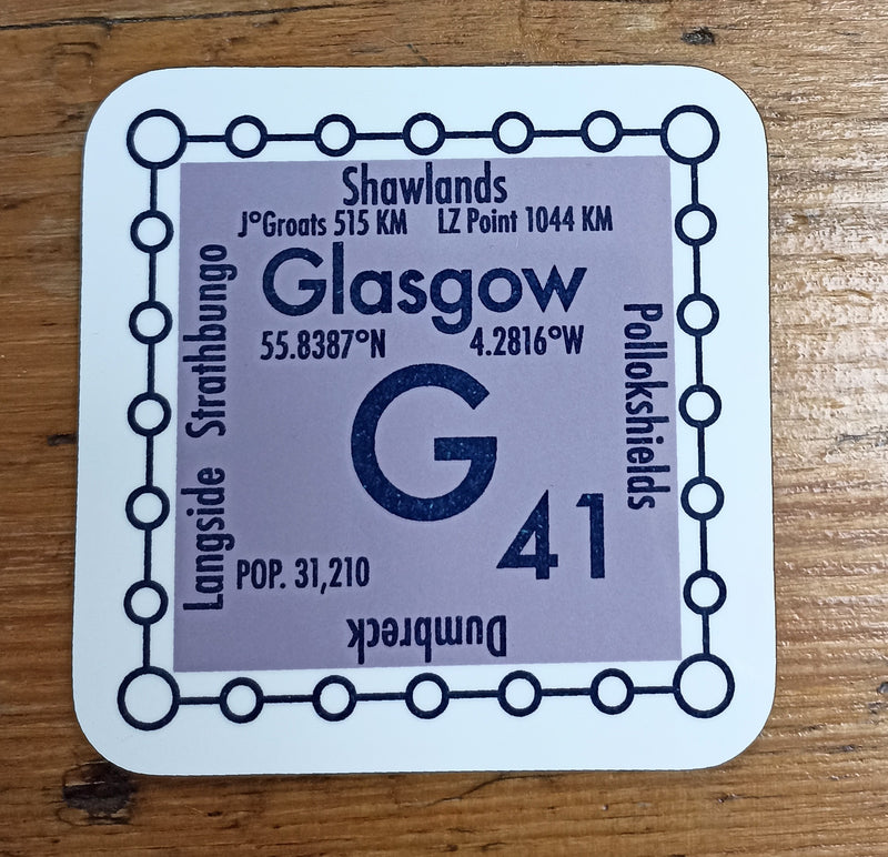 Glasgow postcode coaster - G41 area