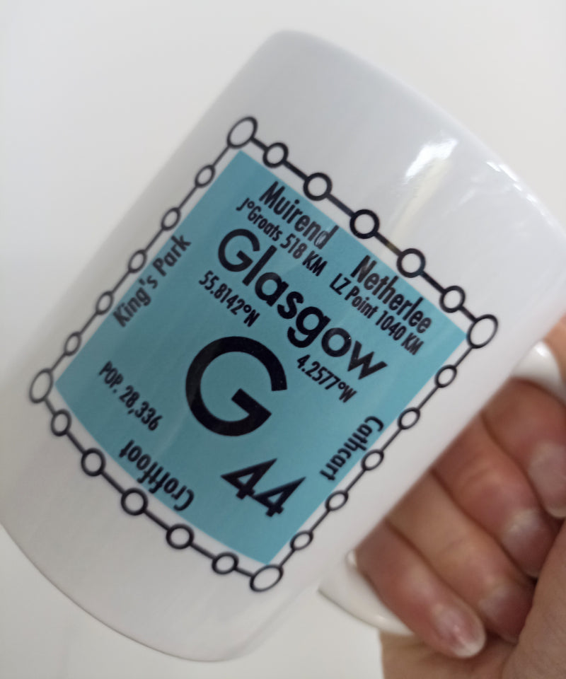 Glasgow postcode mug - G44 area