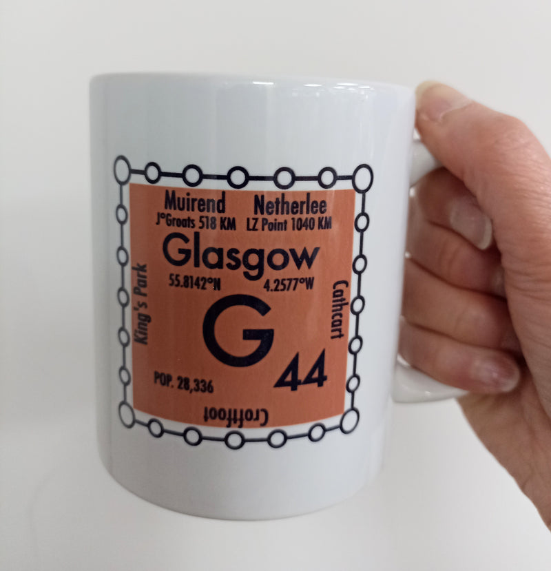 Glasgow postcode mug - G44 area