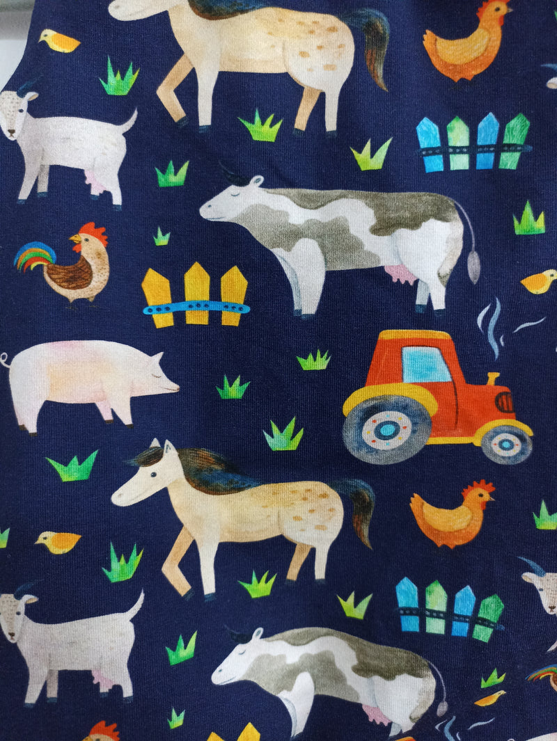 Romper suit - farmyard animals and tractor print (6-12 months)