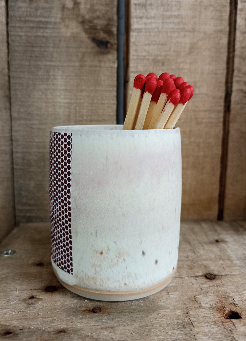 Ceramic match striker pots