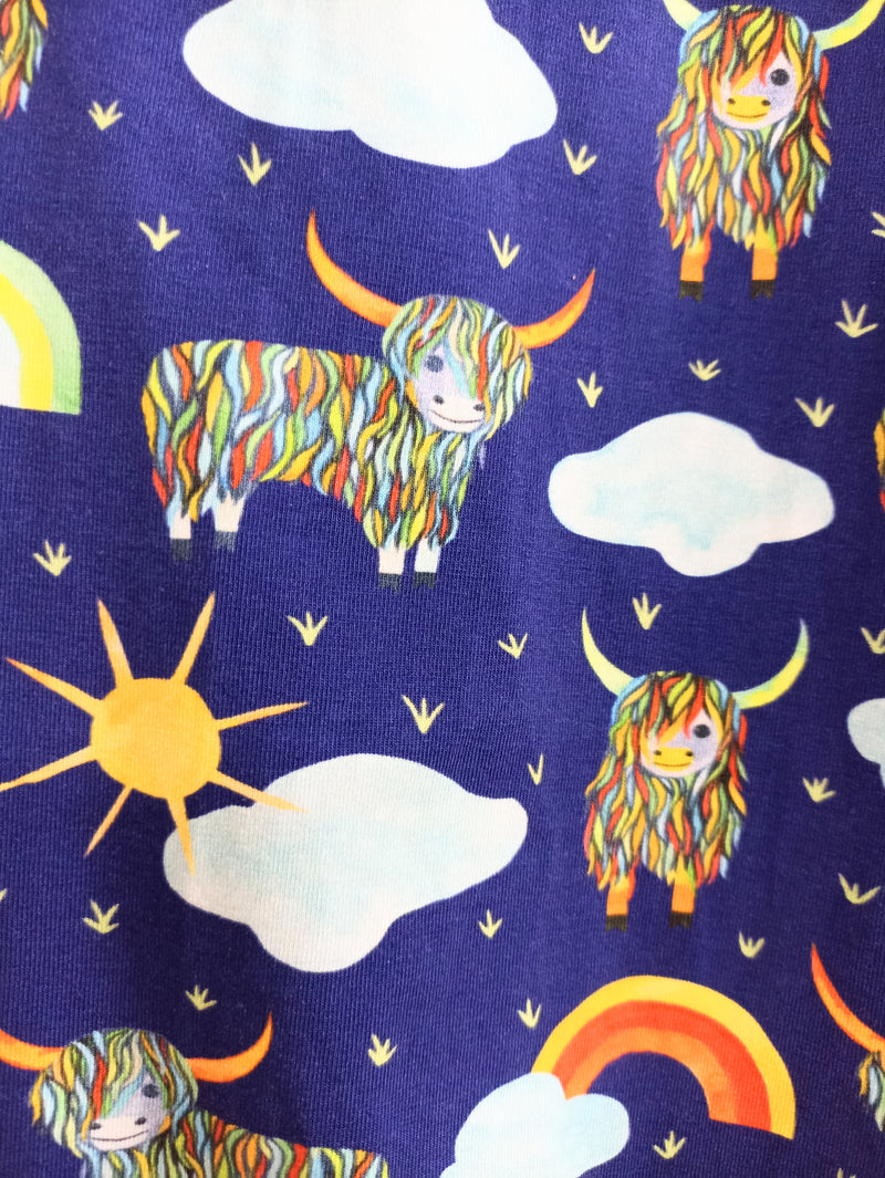 Romper suit - Highland Cows and rainbows (different sizes available)