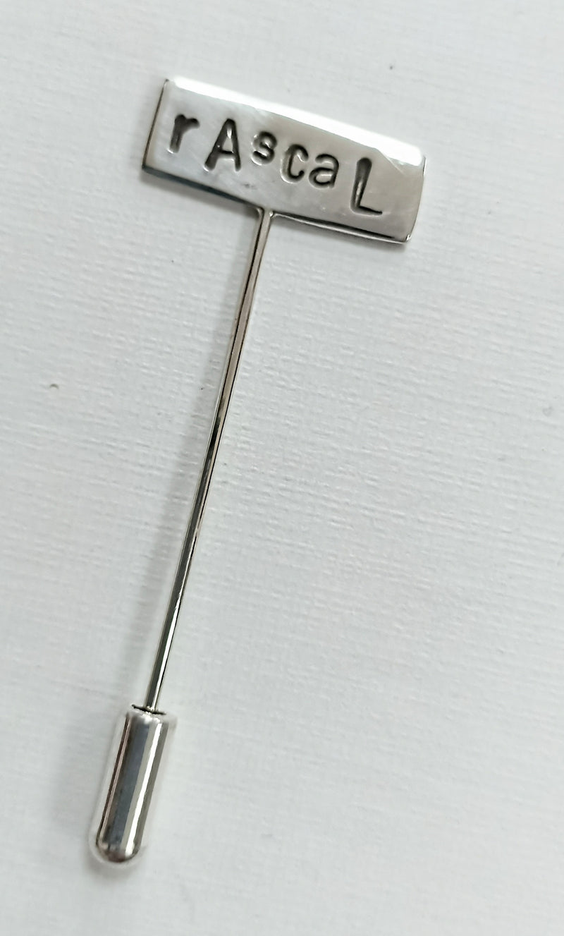 'Rascal' sterling silver pin brooch