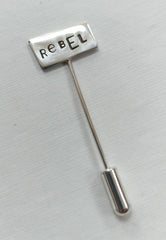 'Rebel' sterling silver pin brooch
