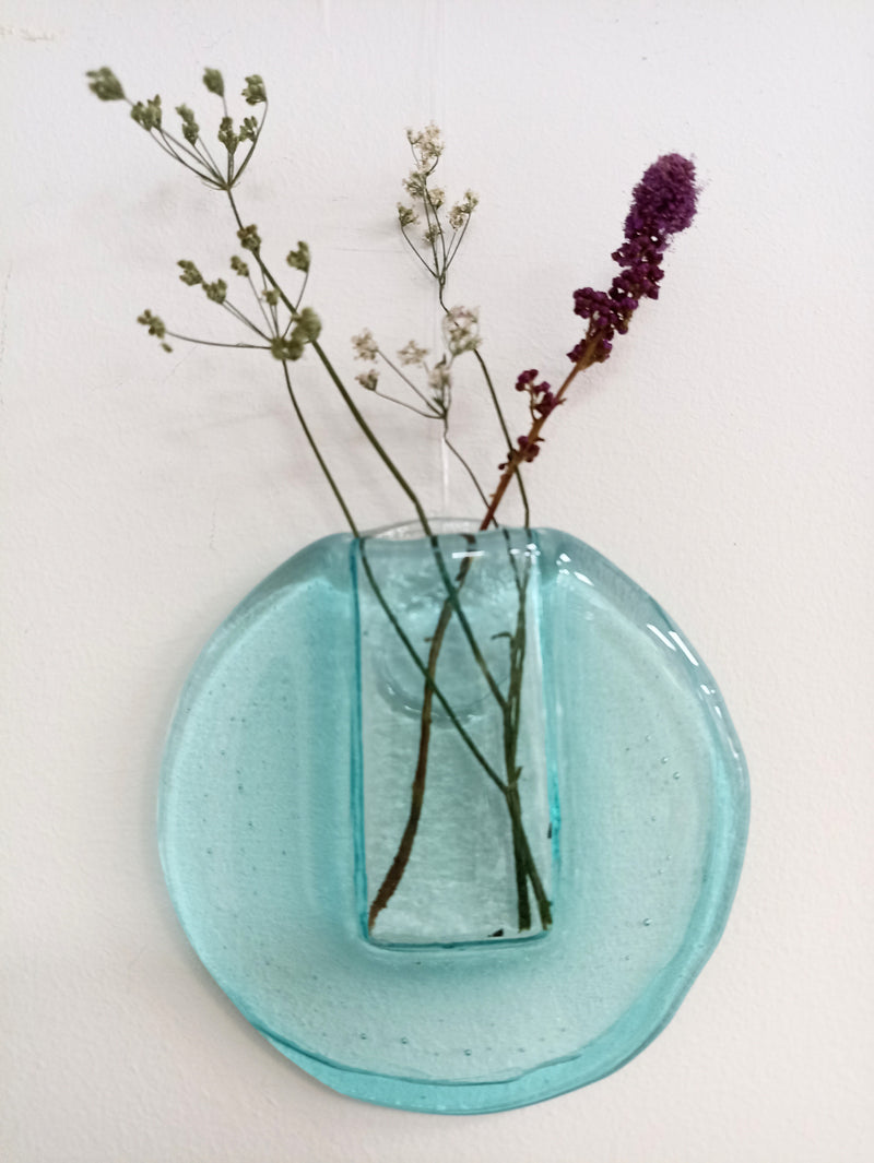 Fused glass flower pocket - for fresh or dried